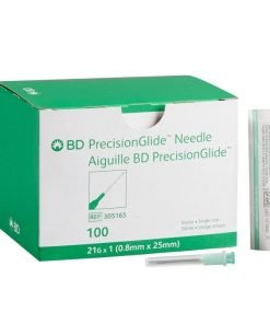 BD PrecisionGlide Hypodermic Needle, Thin Wall Without Safety 1 Inch Length 21 Gauge - Regular Bevel (Pack of 100)