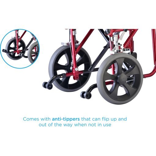 Nova Transport Chair with 12 inch Rear Wheels - Image 4