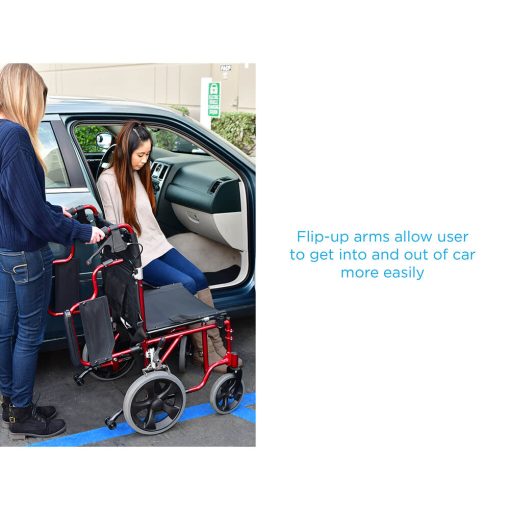 Nova Transport Chair with 12 inch Rear Wheels - Image 3
