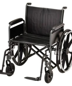 Nova Steel Wheelchair - Detachable Full Arm & Swing Away Footrest (24 inch)
