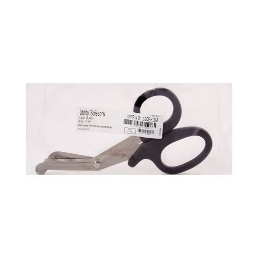 McKesson Utility Scissors, Office Grade, Angled Blunt Tip, Serrated Edge, NonSterile – 7-1/4 Inch  (Box of 10) - Image 2