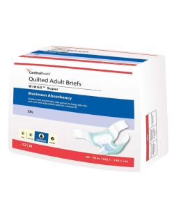 Cardinal Wings Super Quilted Adult Disposable Briefs, Heavy Absorbency - 2X-Large (Case of 48)