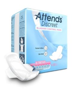 Attends Discreet Women's Ultra Thin Pads, Light Absorbency - 9 Inch Length