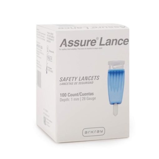 Assure MicroFlow Safety Lancet 28 Gauge x 1.0 mm Depth with Push Button (Box of 100)
