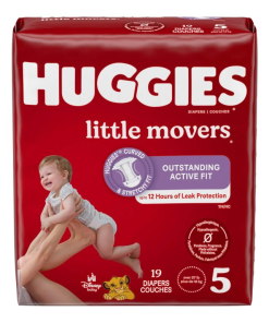 Huggies Little Movers Disposable Unisex Baby Diaper, Moderate Absorbency - Size 5