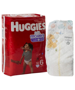Huggies Little Movers Disposable Unisex Baby Diaper, Moderate Absorbency - Size 6