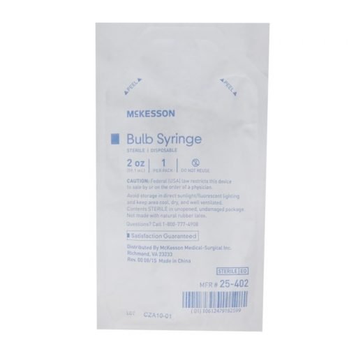 McKesson Disposable Ear & Ulcer Bulb Syringe, Light Blue - 2 oz