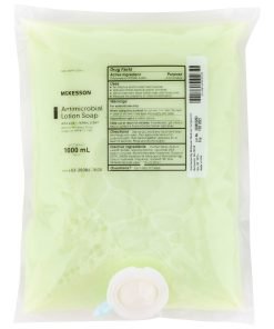 McKesson Antimicrobial Lotion Soap Herbal Scent, Green - 1,000 mL Dispenser Refill Bag
