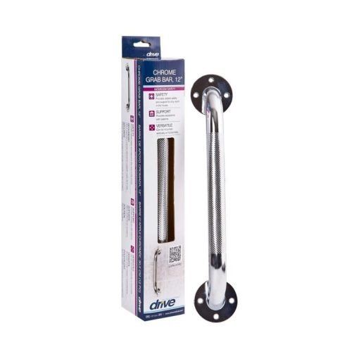 Drive Wall Grab Bar Chrome Knurled Steel - 12 Inch
