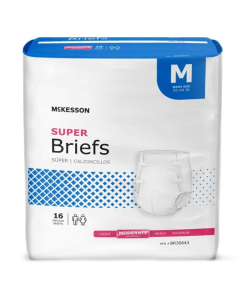 McKesson Super Incontinence Brief, Adult Disposable Moderate Absorbency - Medium