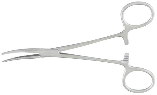 McKesson Argent Kelly Hemostatic Forceps, Curved Serrated Tips, Locking Finger Ring, Reusable, NonSterile – 5-1/2 Inch ( Pack Of 1 )