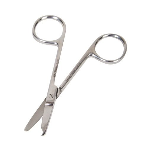 McKesson Spencer Stitch Suture Scissors, Delicate Hook Blunt Tips, Stainless Steel, Finger Ring, NonSterile – 3-1/2 Inch (Pack Of 1 )