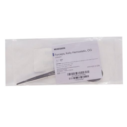 McKesson Kelly Hemostatic Forceps, Straight, Stainless Steel, Locking Finger Ring Handle, Serrated Tips, Non-Sterile – 5-1/2 Inch Length ( Pack of 1 ) - Image 2