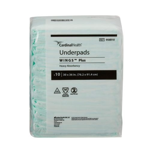 Cardinal Wings Plus Fluff And Polymer Underpad, Heavy Absorbency - 30 x 36 Inch - Image 2