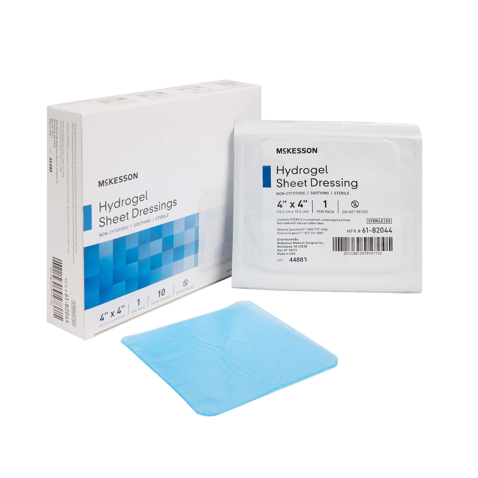 McKesson Sterile Hydrogel Sheet Dressing - 4 x 4 Inch Square