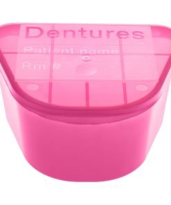 McKesson Denture Cup, Pink, Hinged Lid, Single Patient Use, 8 oz. (Case of 200)