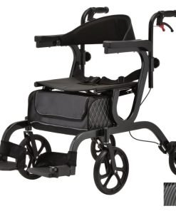 Nova Gemini 2 in 1 Rollator Transport Chair, Black