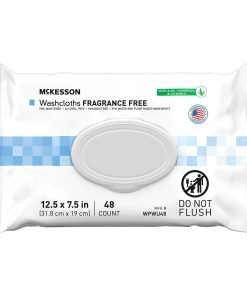 McKesson Personal Cleansing Wipes, Unscented 48 Count -7-1/2 X 12-1/2 Inch NonSterile