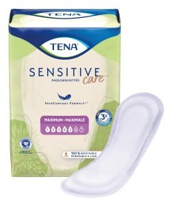 TENA Sensitive Care Maximum Ultimate Bladder Control Pad, Disposable Heavy Absorbency - 13 Inch Length