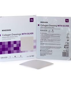 McKesson Rectangle Collagen Dressing with Silver - 4 x 4 Inch Sterile